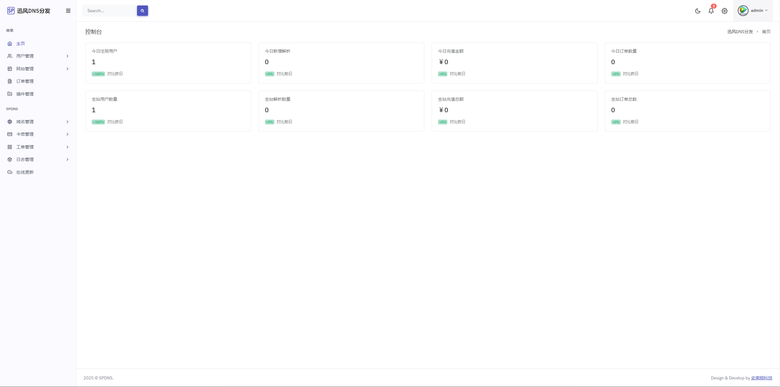 迅风二级域名分发系统源码最新开心版-天云源码